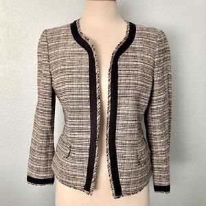 LOFT Black & Beige Tweed Blazer Size 6 New w/Tag